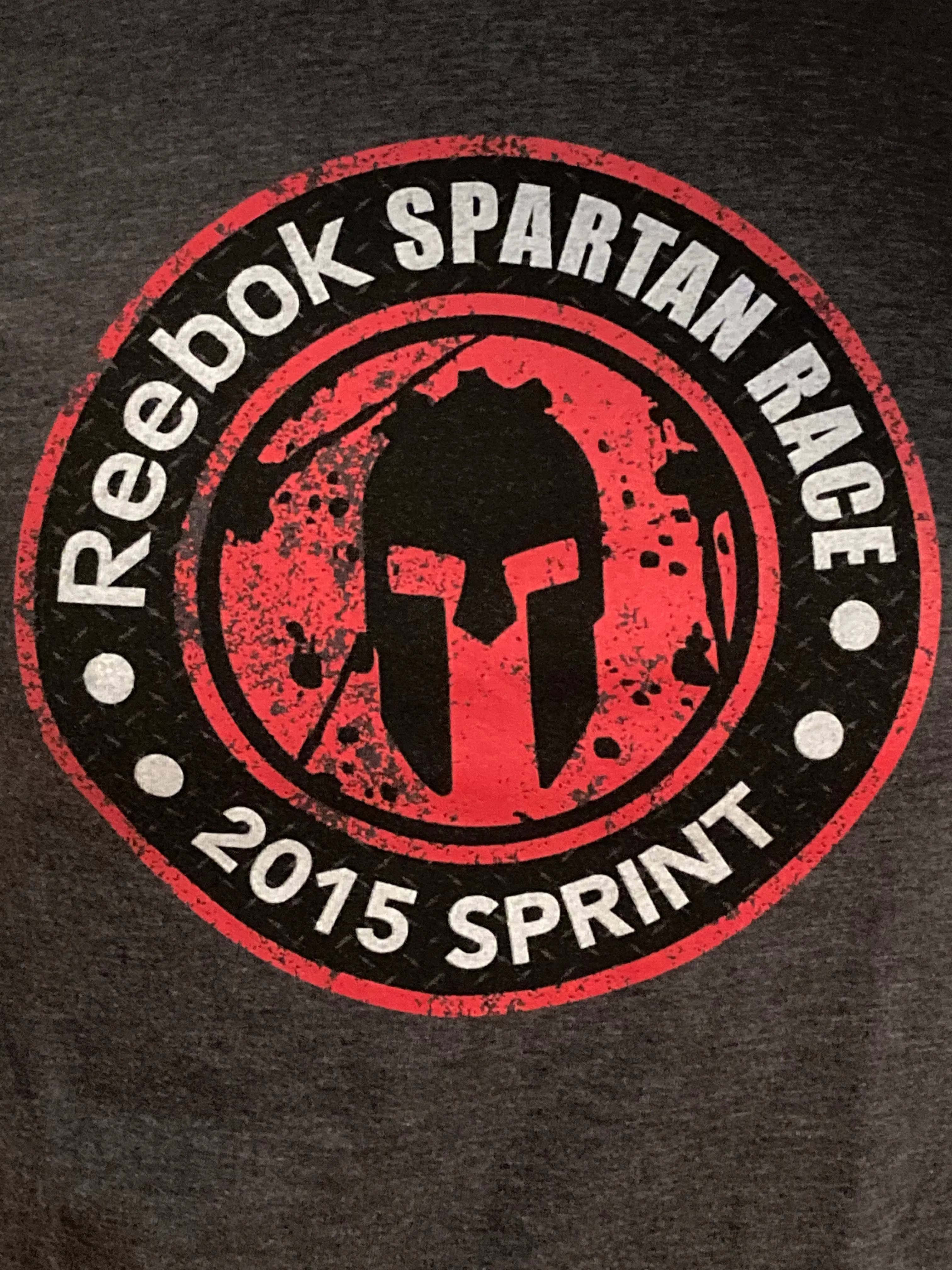 REEBOK "SPARTAN RACE 2015 SPRINT" TRIFECTA QUALIFIER FINISHER Graphic Print Adult XS Extra Xtra Small Dark Gray T-Shirt Tee Shirt
