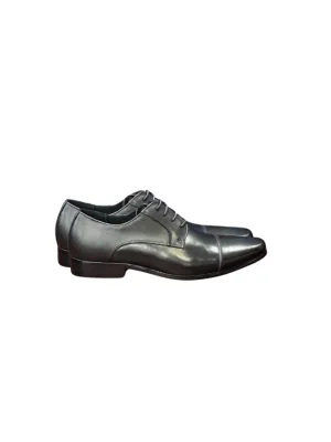 Salo NY Mens Black Cap Toe Lace Up Oxford Leather Dress Shoes