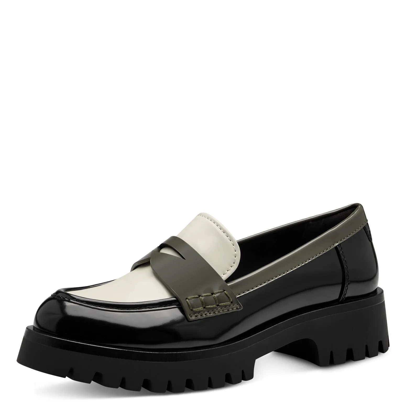Tamaris Trouser Shoes Loafer Olive Comb Memory Foam Work Shoes 24332-43 sale