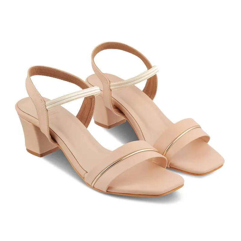 tresmode 239-RACHEL-2 BEIGE WOMEN DRESS BLOCK HEEL SANDALS EU/40 UK/7