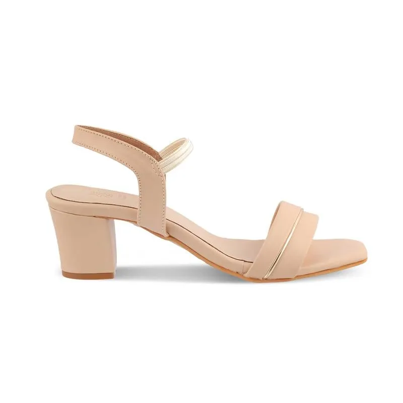 tresmode 239-RACHEL-2 BEIGE WOMEN DRESS BLOCK HEEL SANDALS EU/40 UK/7
