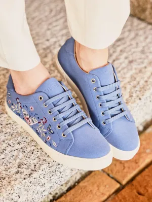 Virevolte Recycled Grain Leather Vegan Sneakers | Cobalt Butterflies
