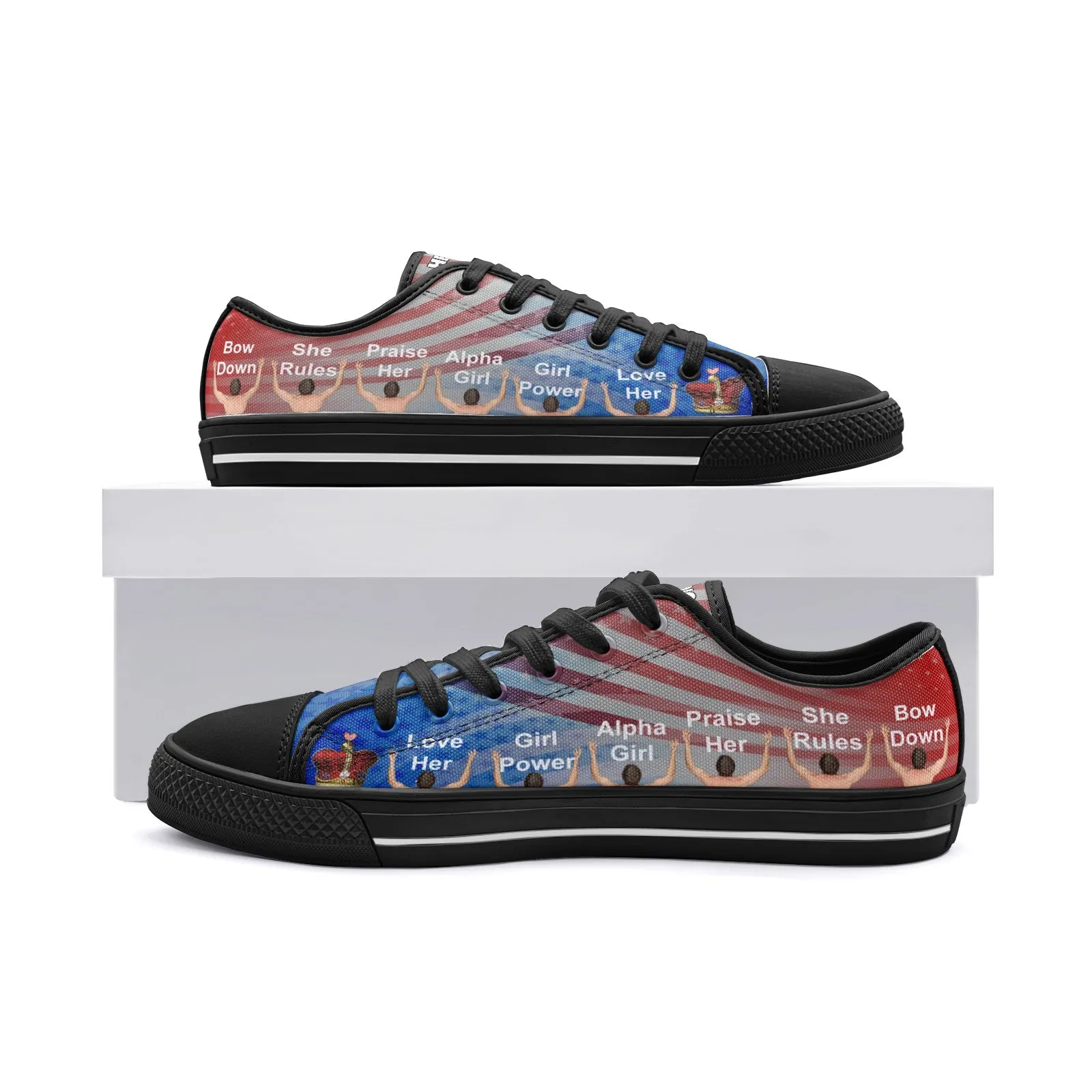Womens Best Patriotic Shoes Red, White, and Blue Stars and Stripes Fan Club