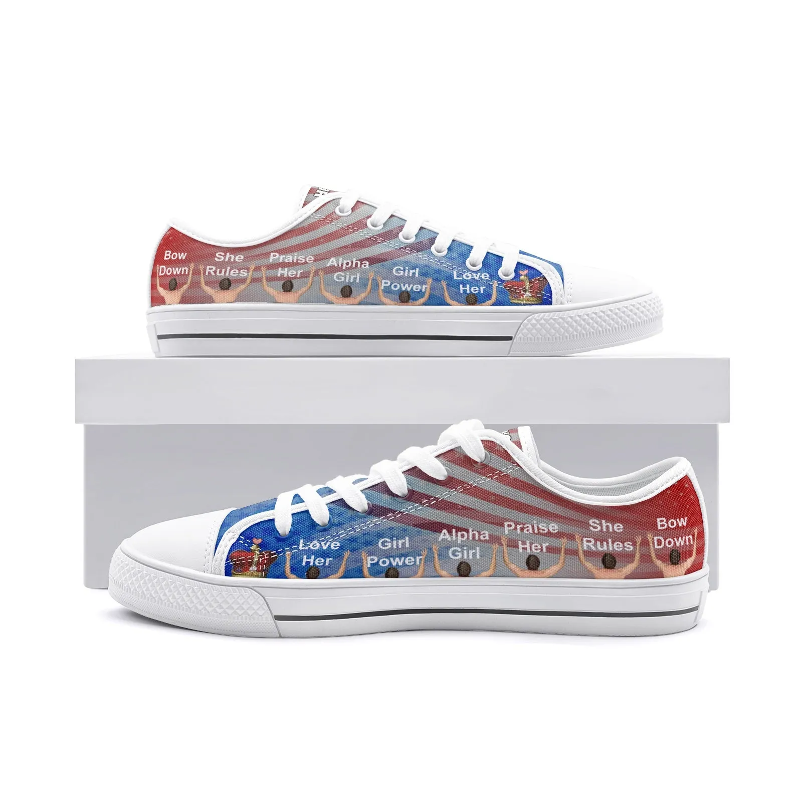Womens Best Patriotic Shoes Red, White, and Blue Stars and Stripes Fan Club