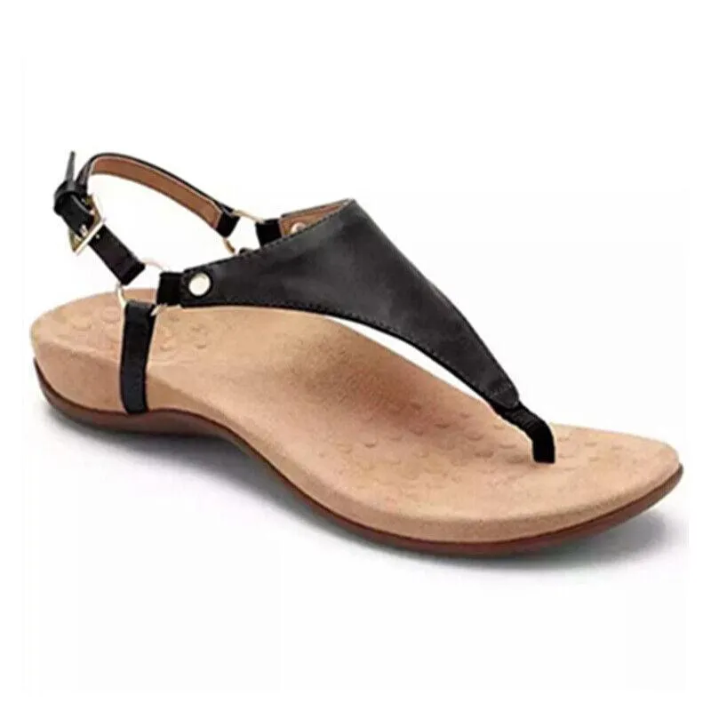 Women's Buckle Arch Support Flip Flops Summer Slippers