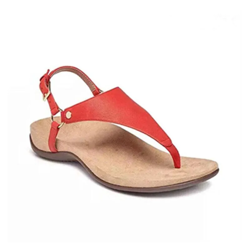 Women's Buckle Arch Support Flip Flops Summer Slippers
