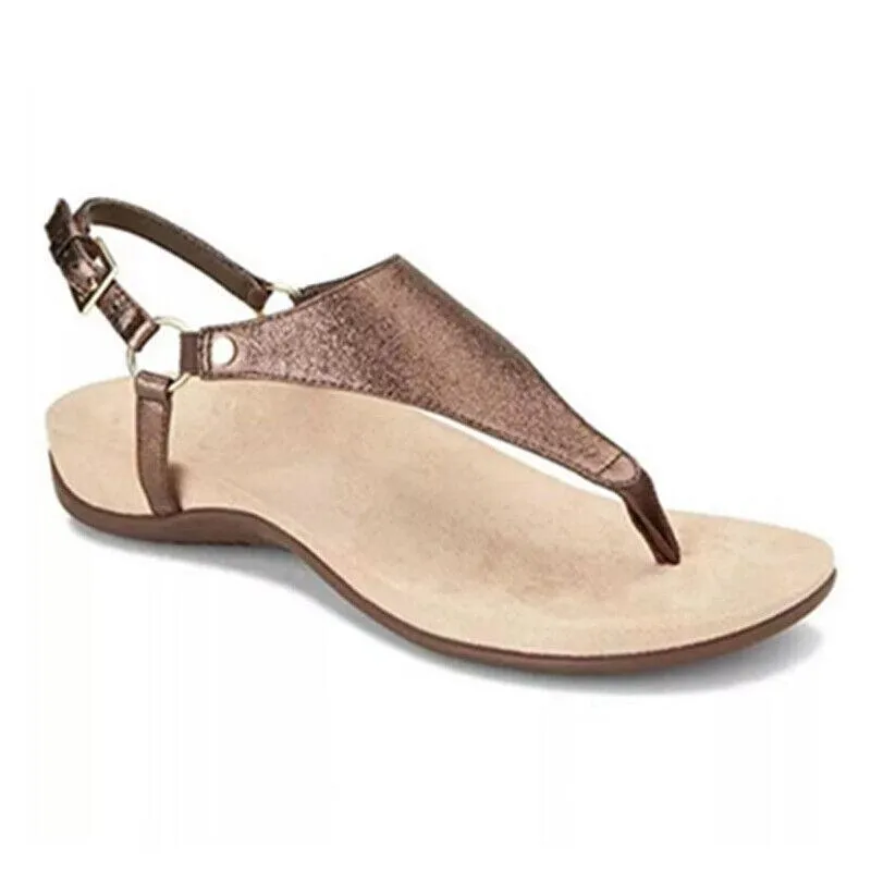 Women's Buckle Arch Support Flip Flops Summer Slippers