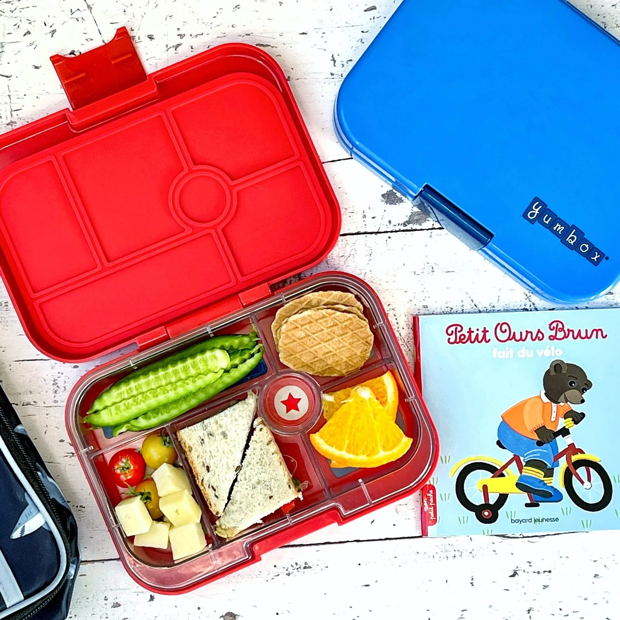 Yumbox Original 6 compartments Leak-proof Lunchbox | Roar Red /Race Cars